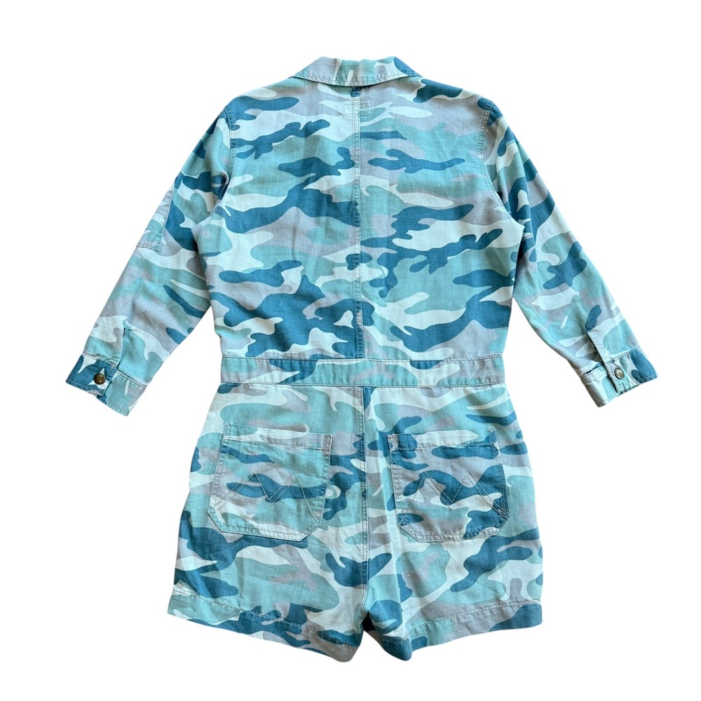 Mother The Fixer Short Romper Green Camo Utility Jumpsuit 9444-813 L - Picture 4 of 14